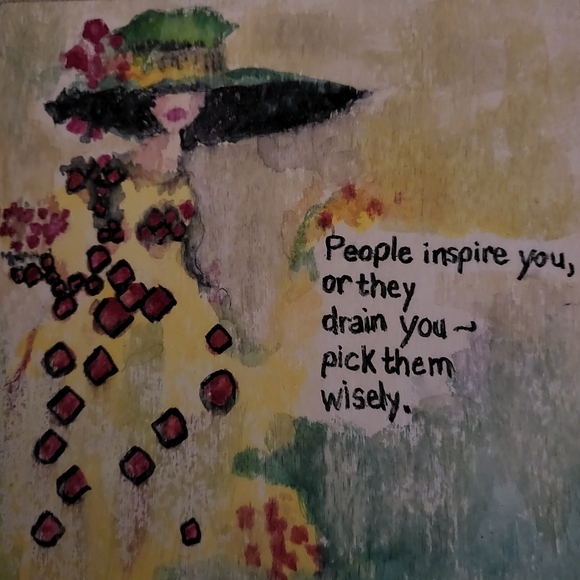 Hand-painted Wood Tile,  5x5 inches,  Can Write Your Own Message On The Back. - Picture 12 of 16